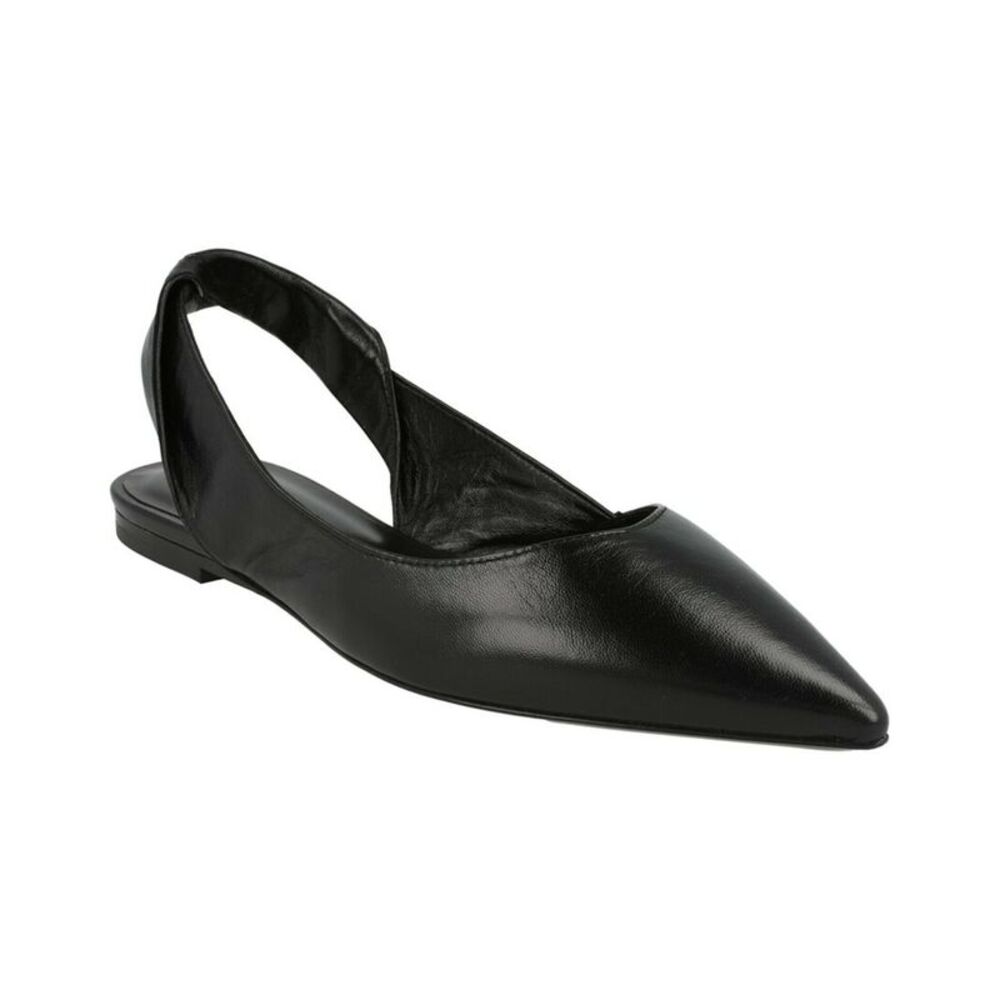 By Far Yasha Leather Flat, Black